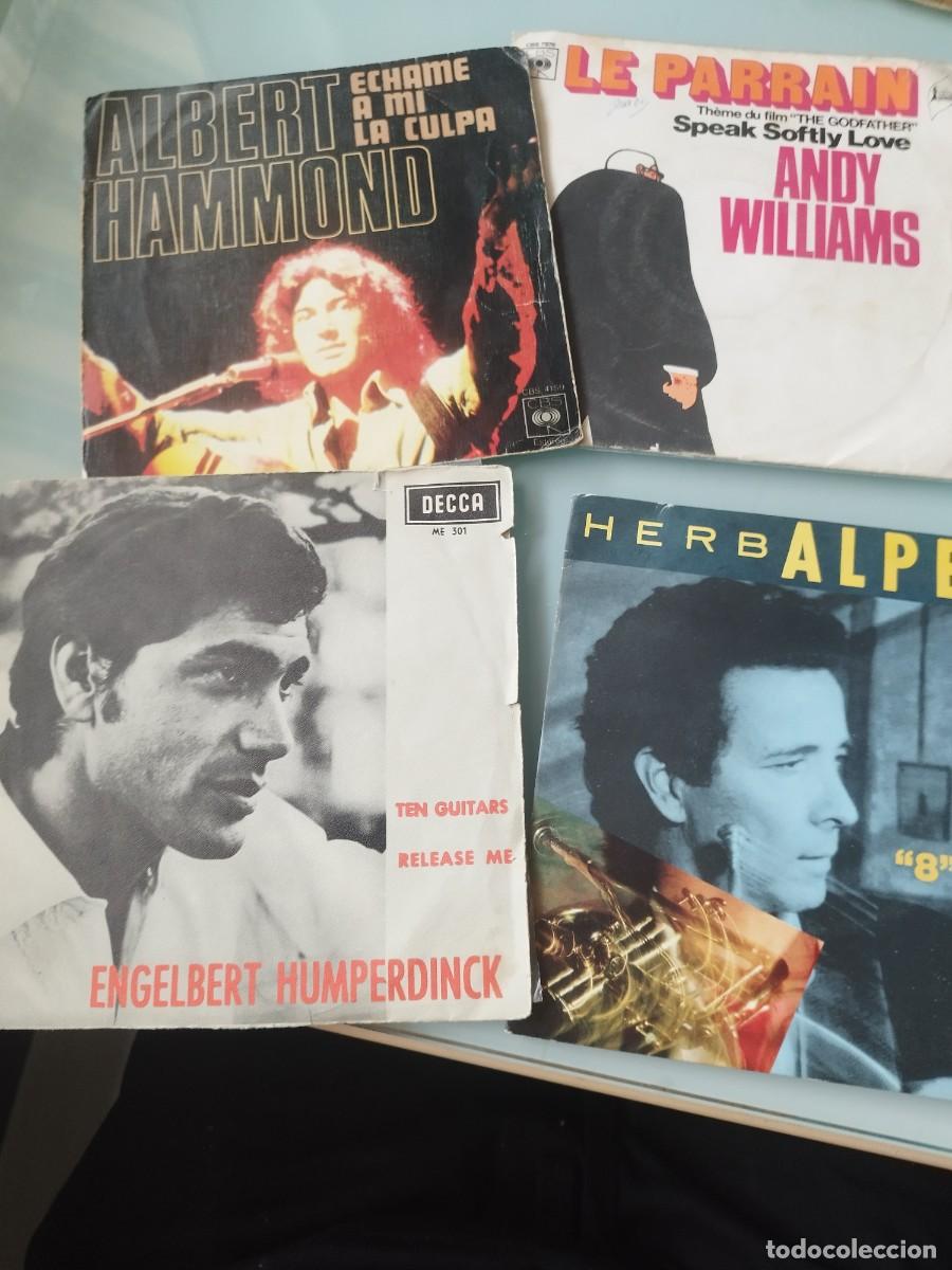 Discos de vinilo: Lote 4 Vinilos Singles 7&rdquo; Pop / &Eacute;xitos Cl&aacute;sicos (Hammond, Humperdinck, Williams, Alpert).
