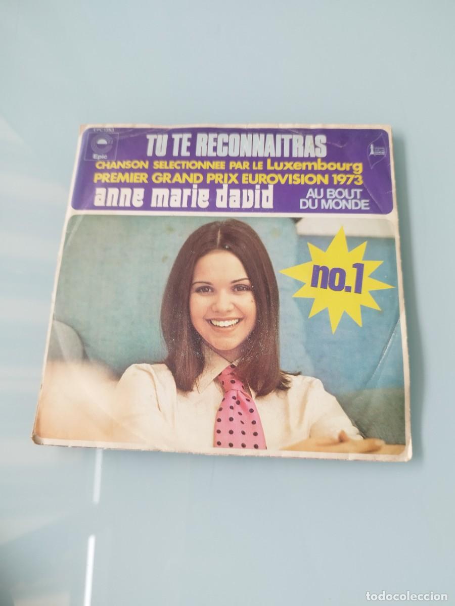 Discos de vinilo: Anne-Marie David - Tu Te Reconna&icirc;tras / Au Bout Du Monde (Single 7&rdquo; Vinilo, 1973) Epic EPC 1353.