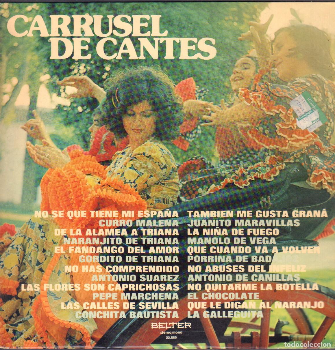 Discos de vinilo: CARRUSEL DE CANTES - CURRO MALENA, GORDITO DE TRIANA, EL CHOCOLATE.../ LP BELTER 1974 RF-27026