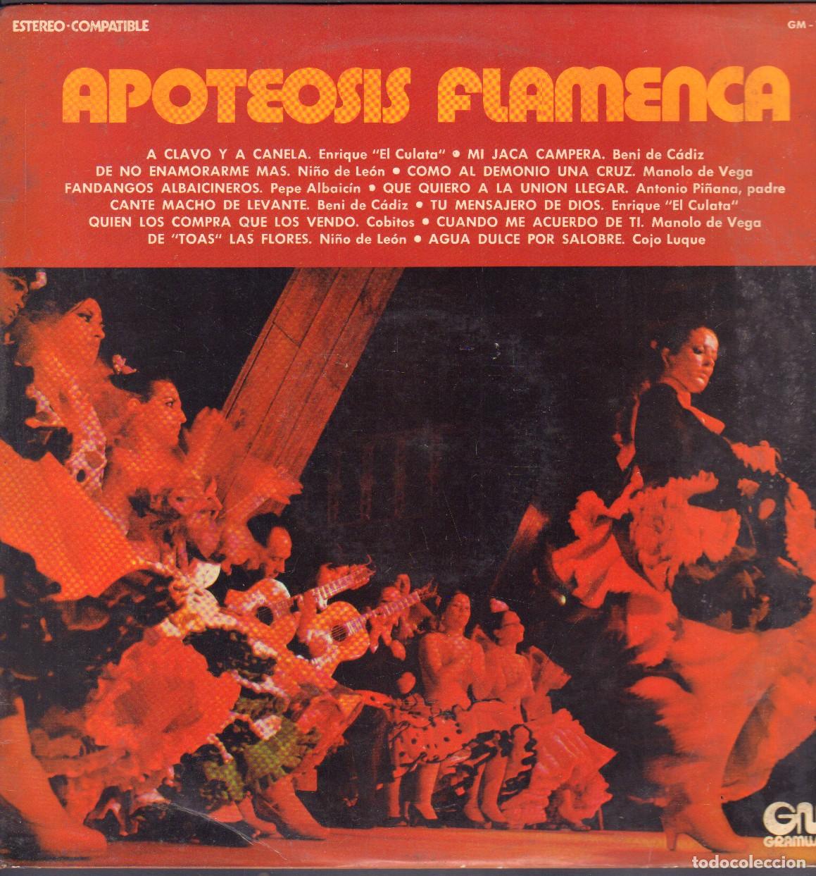 Discos de vinilo: APOTEOSIS FLAMENCA - EL CULATA, BENI DE CADIZ, NI&Ntilde;O DE LEON, COJO LUQUE.../ LP GM 1972 RF-27027