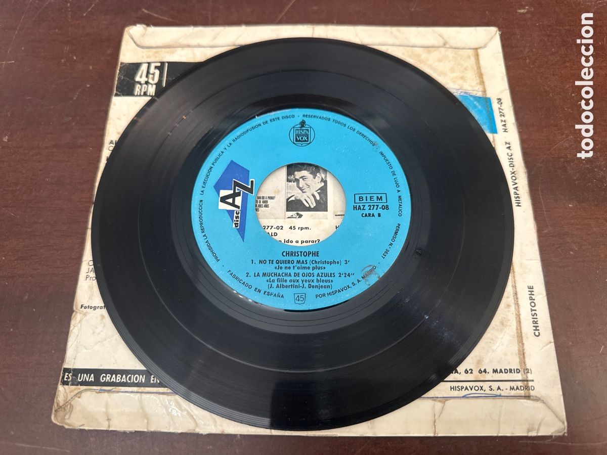 Discos de vinilo: CHRISTOPHE. ALINE + 3. EP. DISC&acute;AZ, 1965. - Foto 6