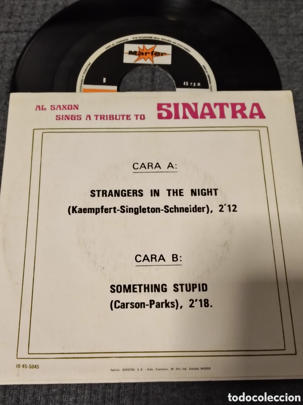 Discos de vinilo: &rdquo;Al Saxon Sings a Tribute to Sinatra - Foto 2