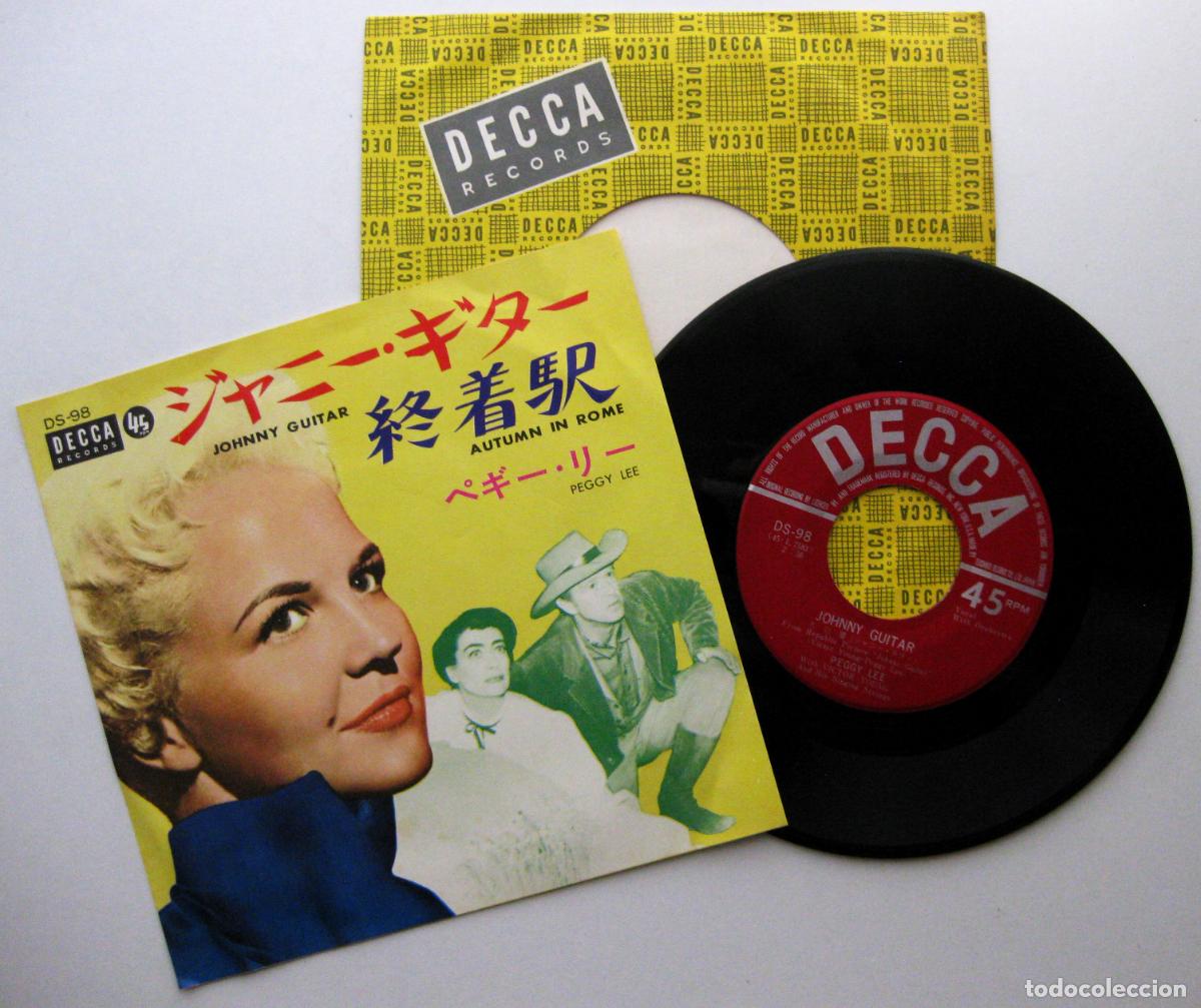 Discos de vinilo: Peggy Lee - Johnny Guitar / Autumn In Rome - Single Decca 1958 Japan Japon (Edici&oacute;n Japonesa) BPY