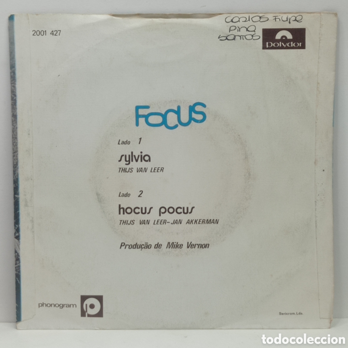 Discos de vinilo: FOCUS, SYLVIA (POLYDOR 1973, PORTUGAL) - Foto 2