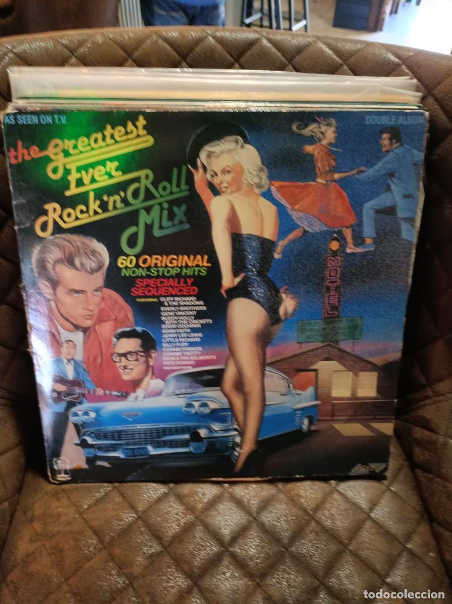 Discos de vinilo: VINILO DOBLE LP ROCK AND ROLL MIX ( MARILYN MONROE, JAMES DEAN Y BUDDY HOLLY EN LA FUNDA