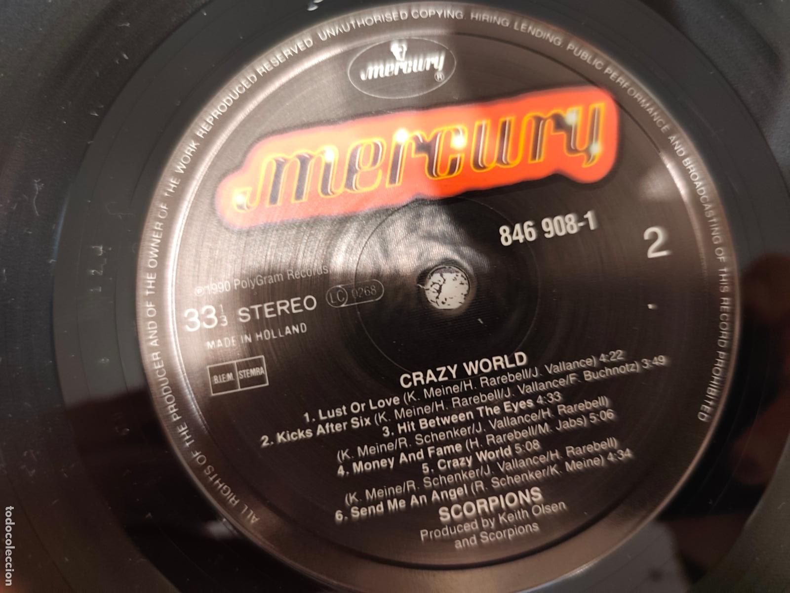 Discos de vinilo: Scorpions &ndash; Crazy World- (1980) LP disco vinilo - Foto 2