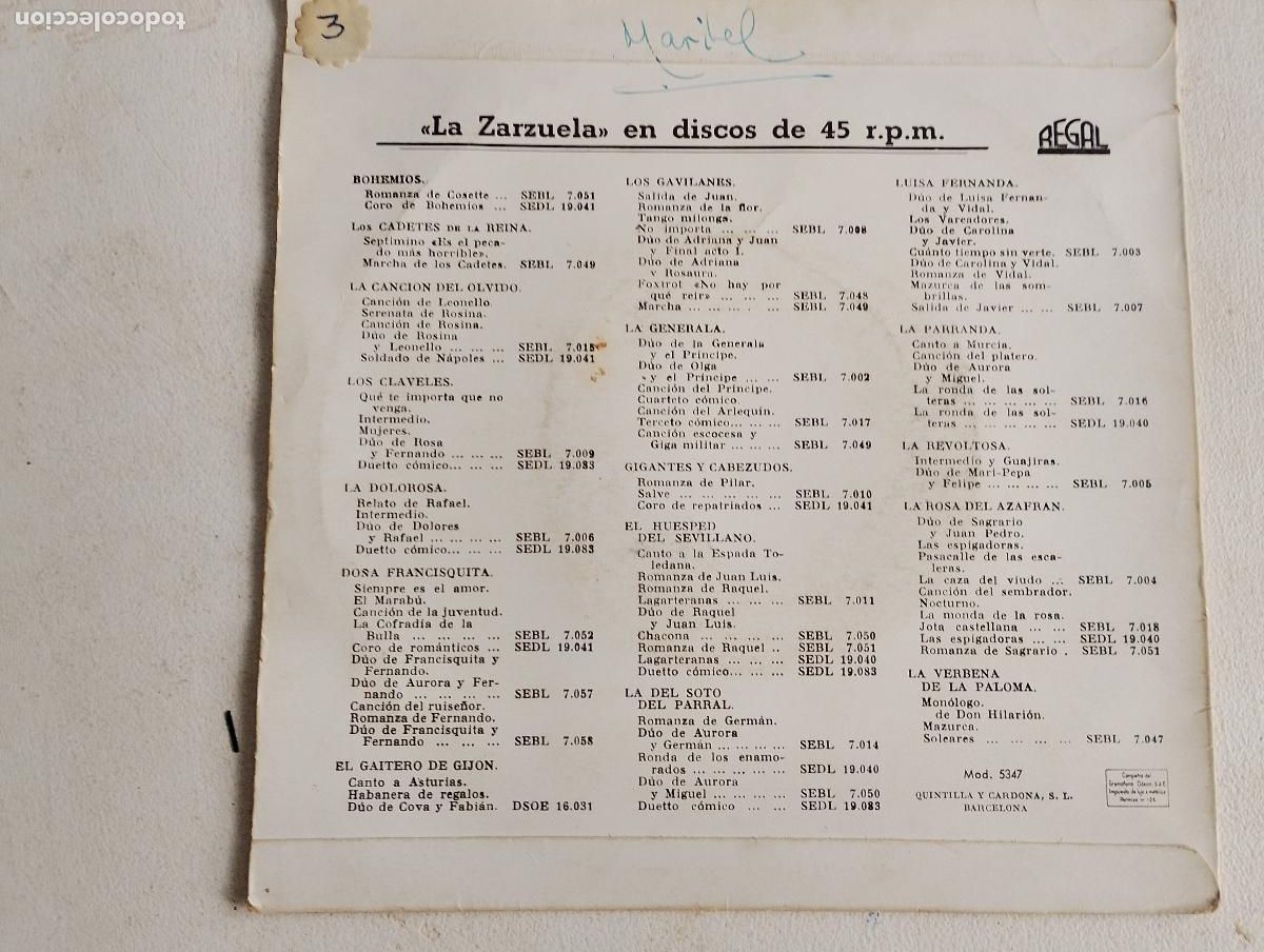 Discos de vinilo: La Rosa Del Azafr&aacute;n,1958, - Foto 6