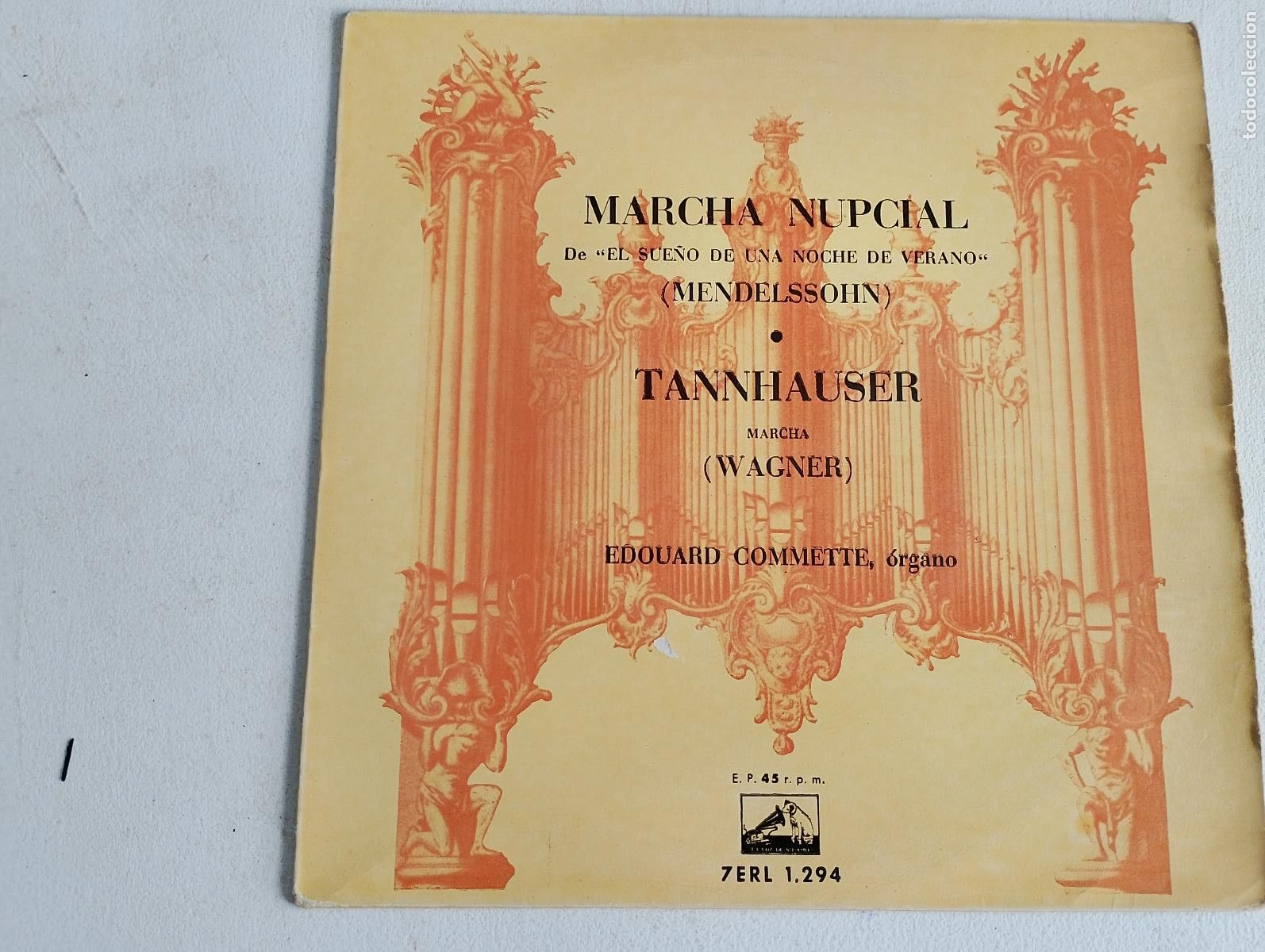 Discos de vinilo: Edouard Commette &ndash; Marcha Nupcial / Tannhauser, 1958