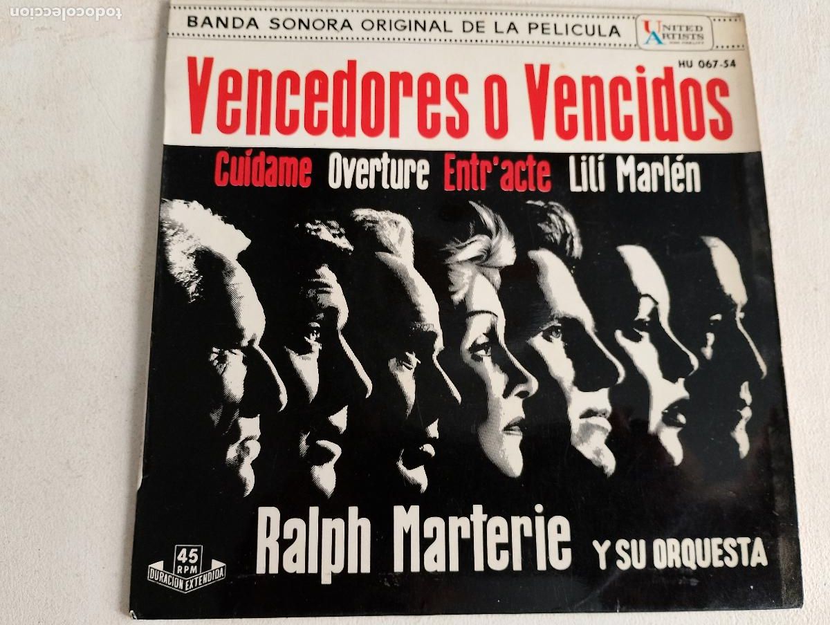 Discos de vinilo: Ralph Marterie Y Su Orquesta &ndash; Banda Sonora Original De la Pel&iacute;cula Vencedores O Vencidos 1962