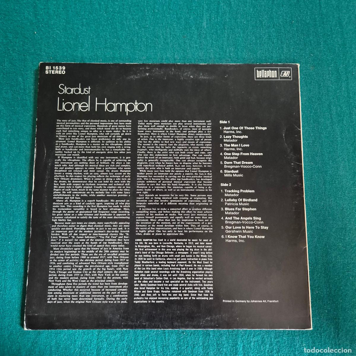 Discos de vinilo: Lionel Hampton &ndash; Stardust - Foto 2