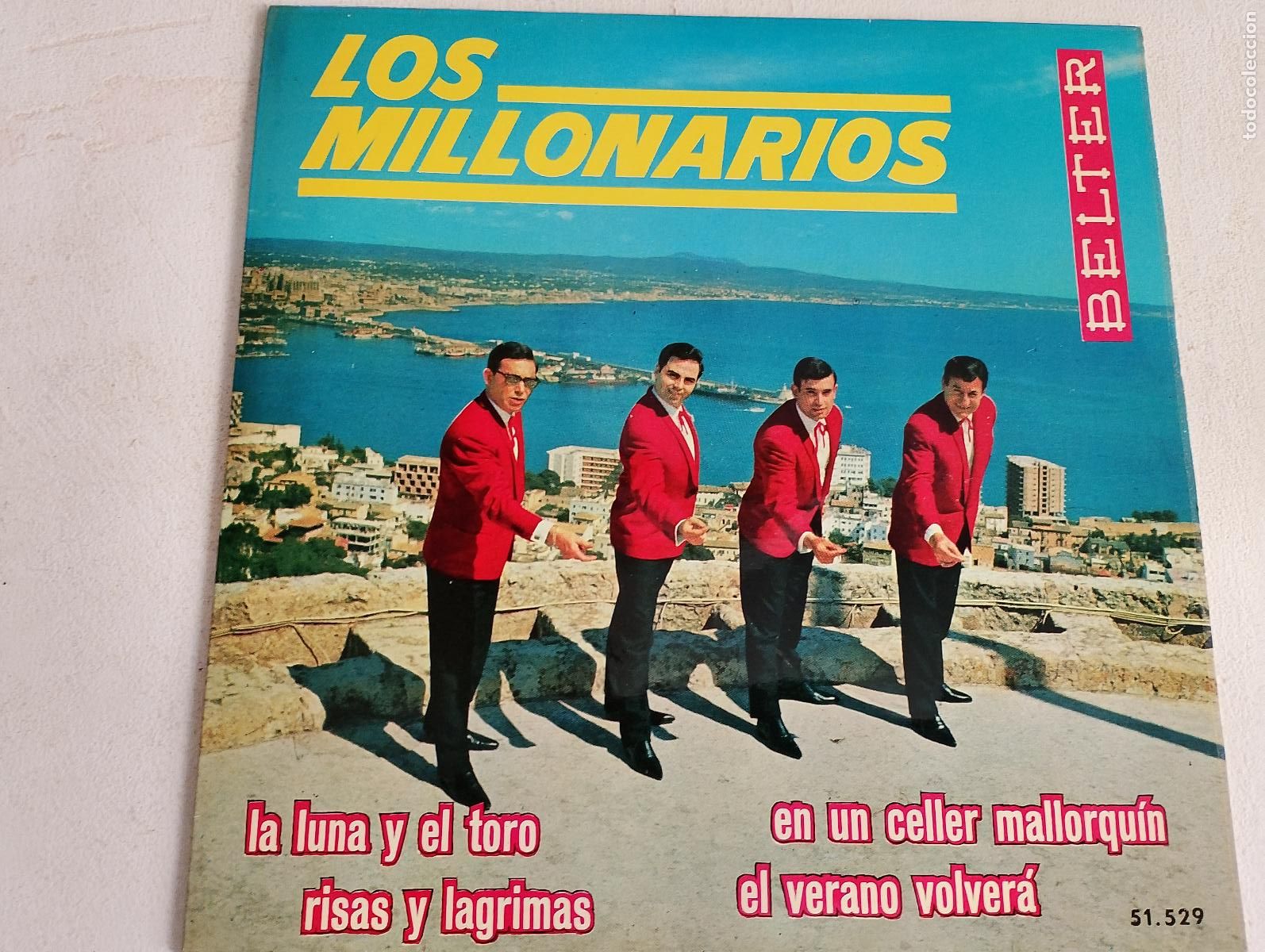 Discos de vinilo: Los Millonarios &ndash; La Luna Y El Toro,1965, firmado por el grupo