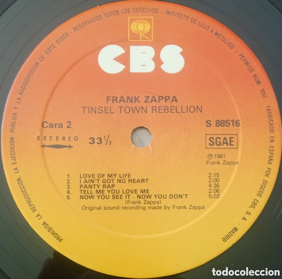 Discos de vinilo: Disco de vinilo Frank Zappa - Foto 5