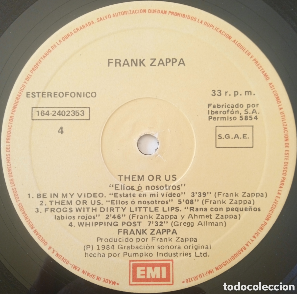 Discos de vinilo: Disco de vinilo Frank Zappa - Foto 7