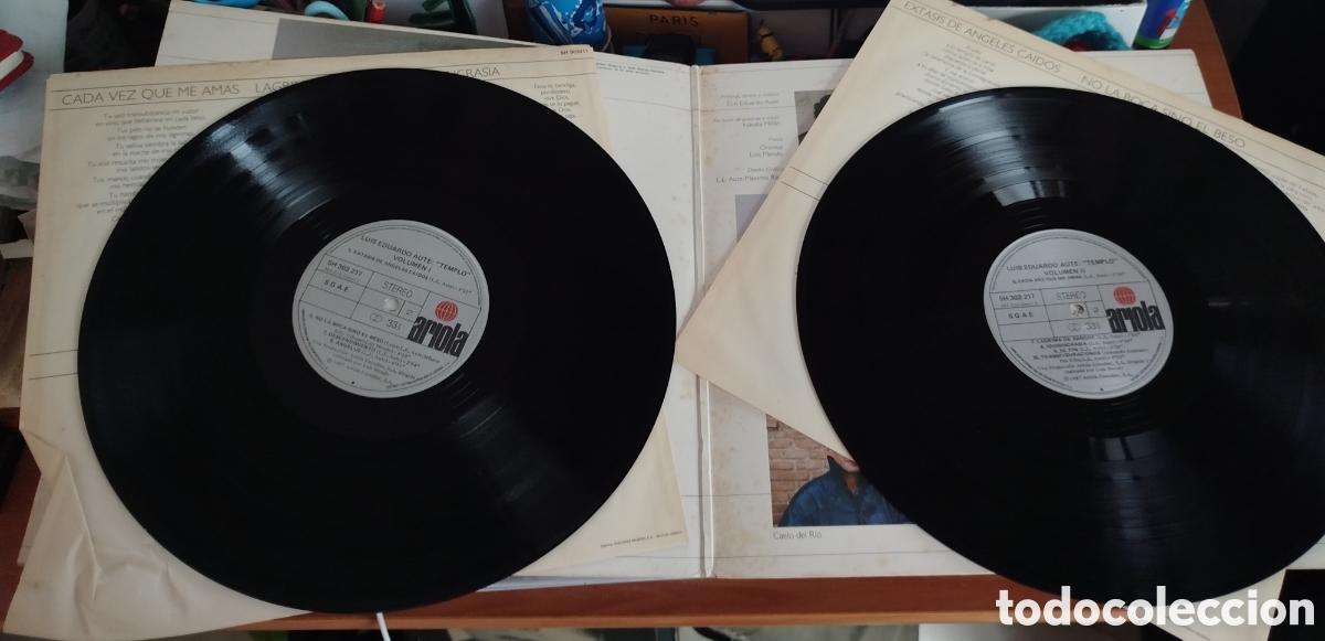 Discos de vinilo: Luis Eduardo Aute - Templo. Doble LP - Foto 2