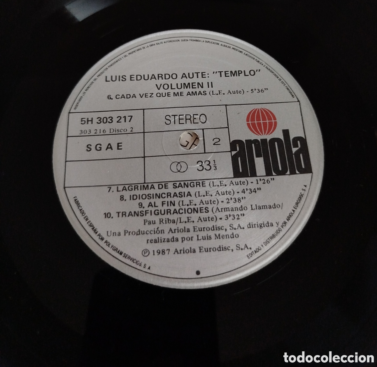 Discos de vinilo: Luis Eduardo Aute - Templo. Doble LP - Foto 3