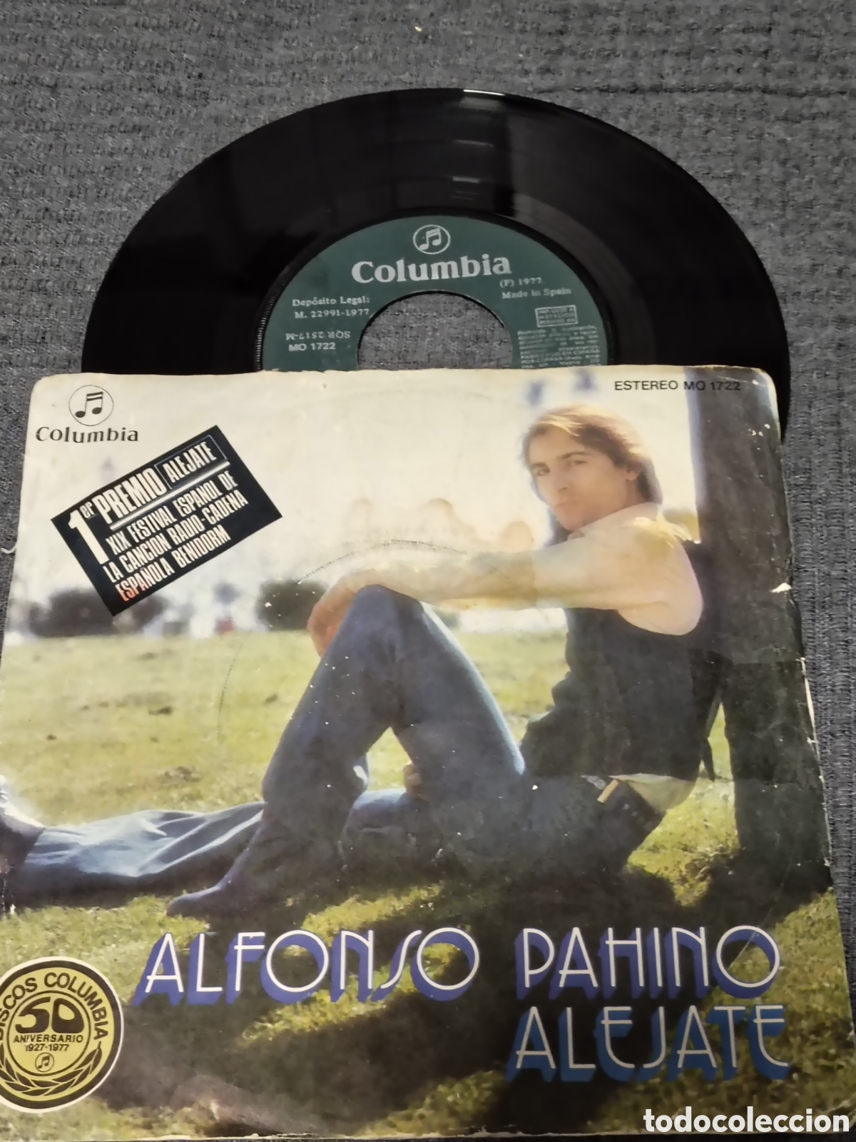 Discos de vinilo: Alfonso Pahino (&rdquo;Al&eacute;jate&rdquo; / &rdquo;Contigo fue&rdquo;