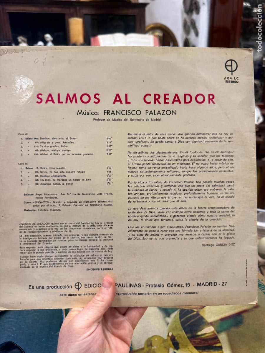 Discos de vinilo: LP SALMOS AL CREADOR - Foto 2