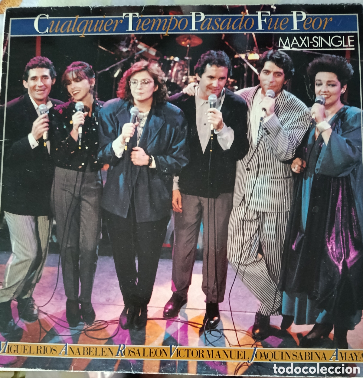 Disques de vinyle: Miguel R&iacute;os, Ana Bel&eacute;n, Amaya... Maxi-Single sello Ariola editado en Espa&ntilde;a a&ntilde;o 1987.