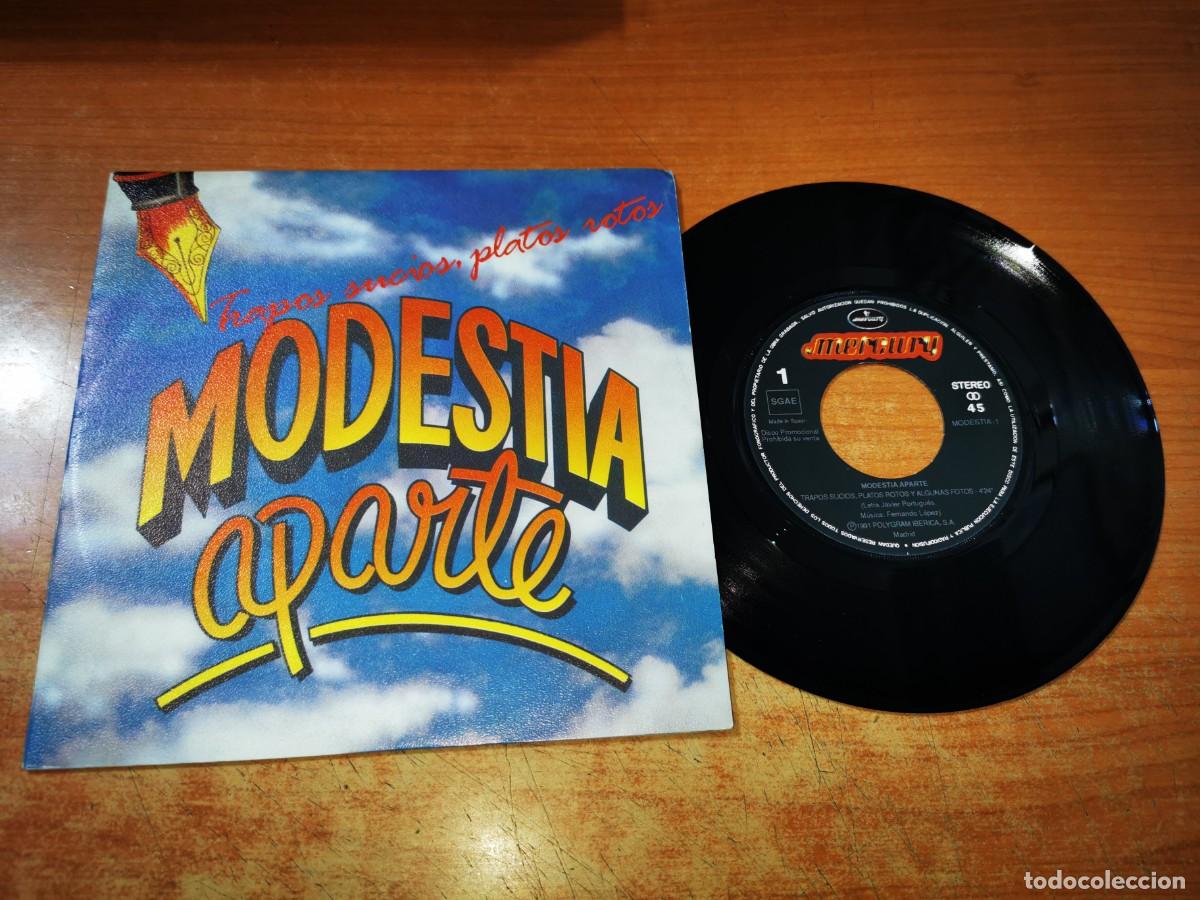 Discos de vinilo: MODESTIA APARTE Trapos sucios, platos rotos y algunas fotos SINGLE VINILO PROMO 1991 MISMO TEMA