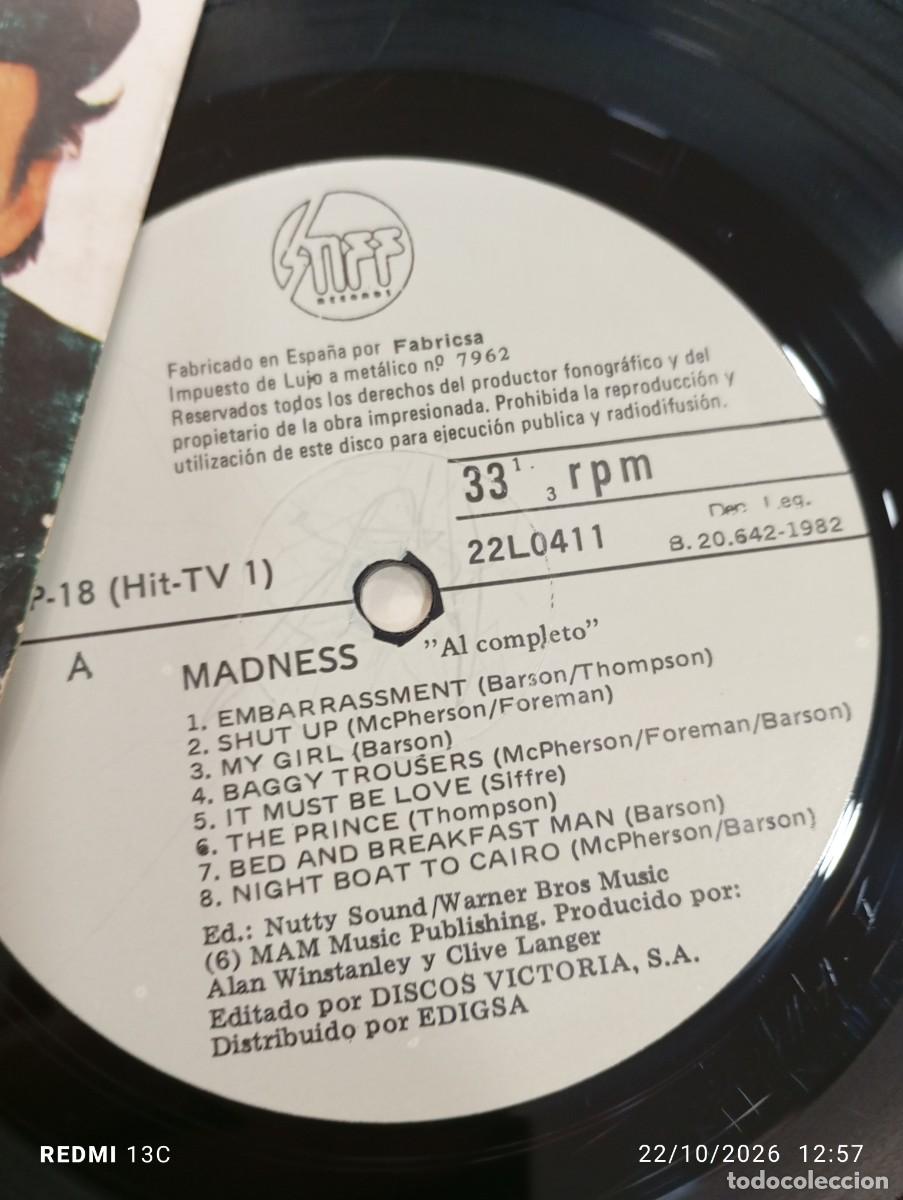 Discos de vinilo: Lp - Madness - Al Completo - 16 Grandes Exitos - Foto 3