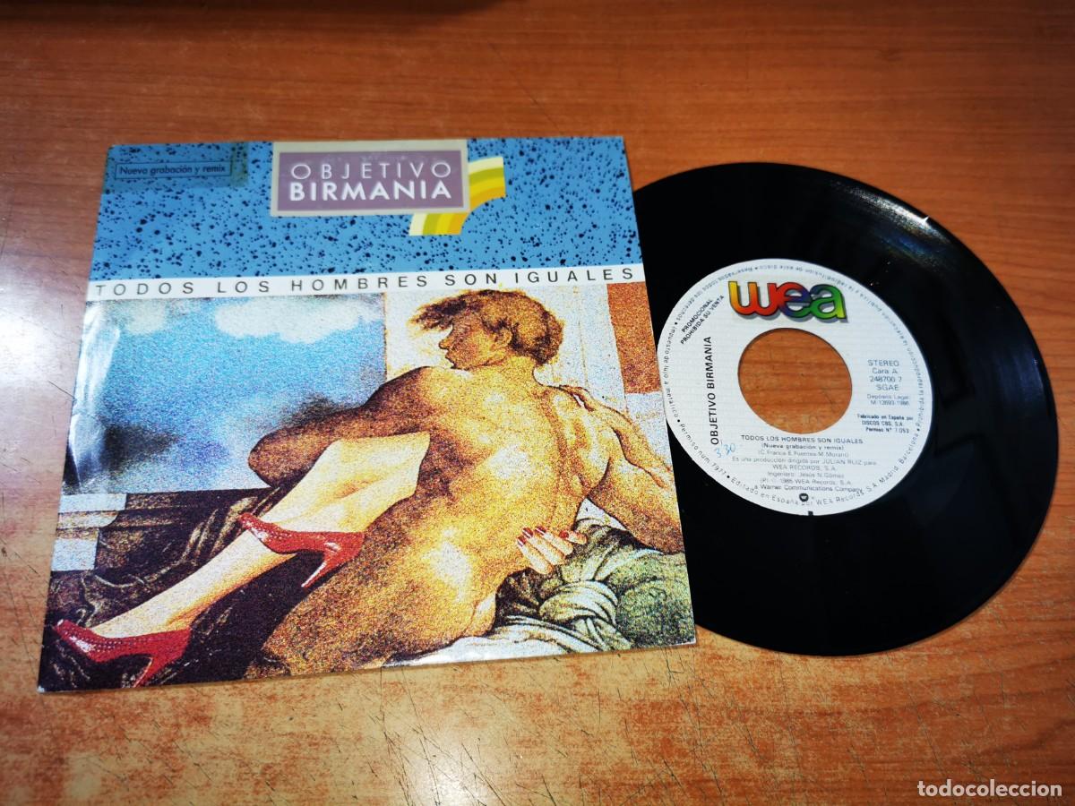 Discos de vinilo: OBJETIVO BIRMANIA Todos los hombres son iguales / Incognito SINGLE VINILO PROMO A&Ntilde;O 1986 2 TEMAS