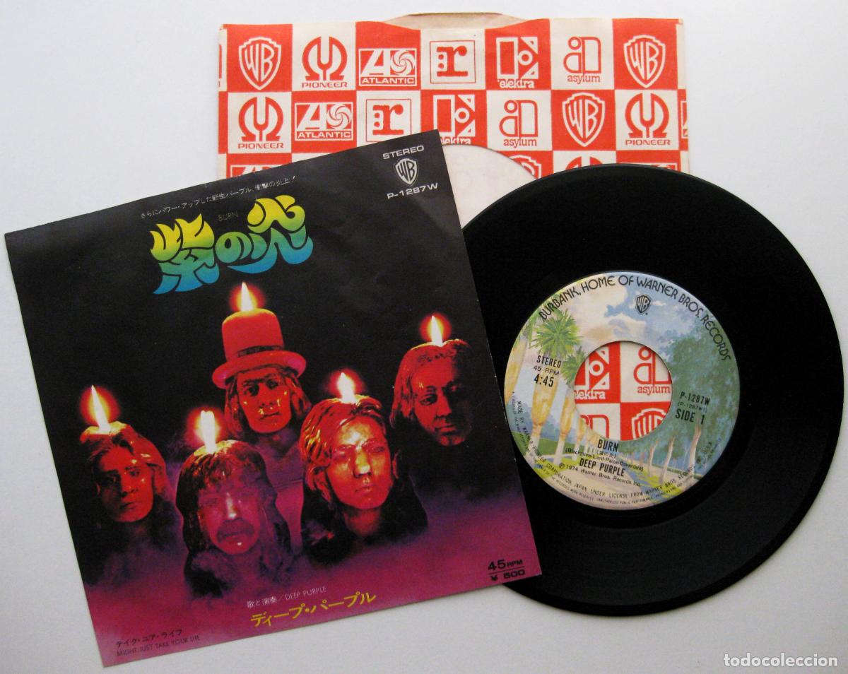 Discos de vinilo: Deep Purple - Burn - Single Warner Bros. 1974 Japan Japon (Edici&oacute;n Japonesa) BPY