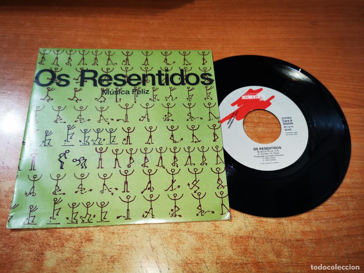 Discos de vinilo: OS RESENTIDOS Musica feliz SINGLE VINILO PROMO DEL A&Ntilde;O 1993 CONTIENE 2 TEMAS