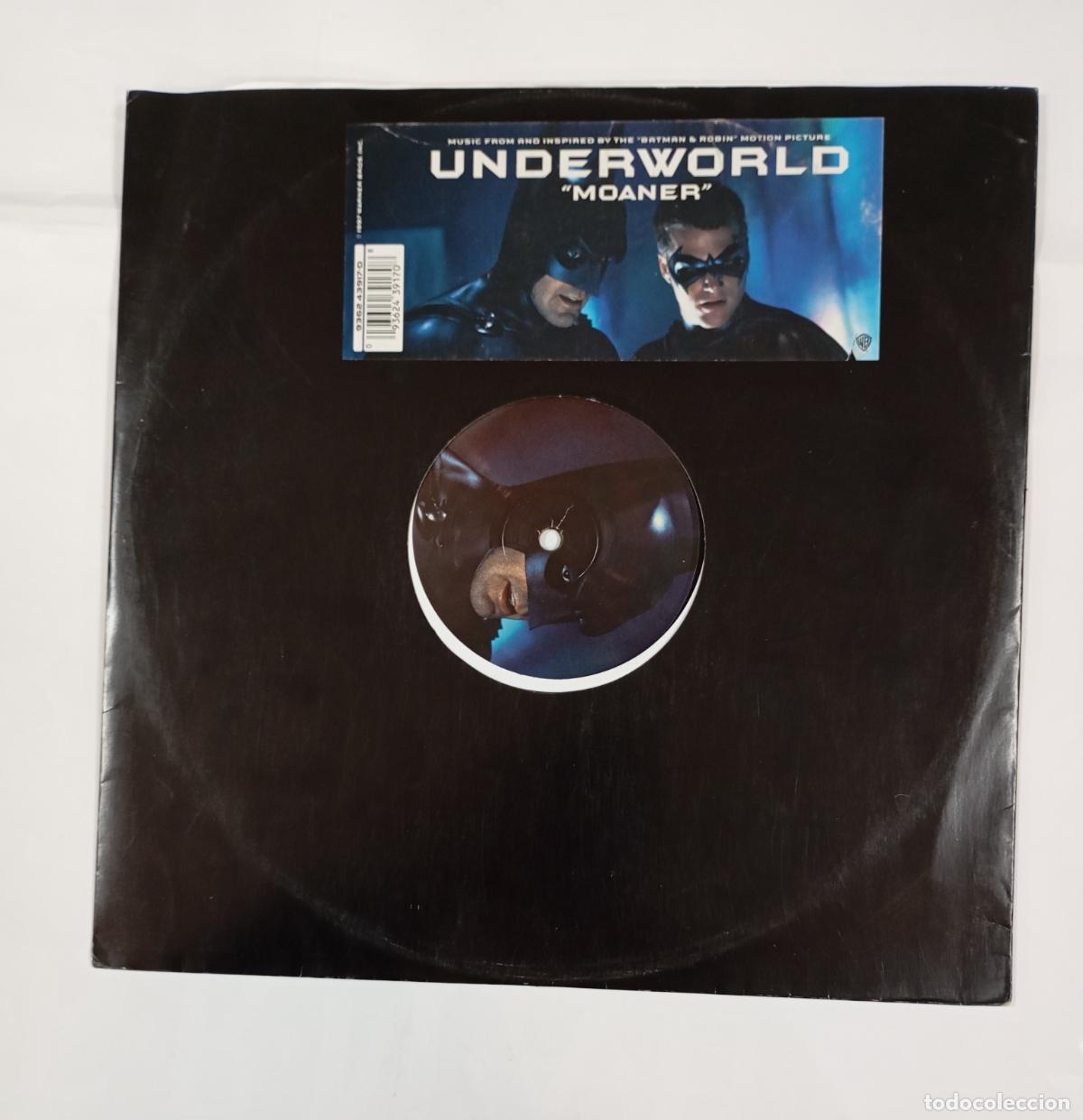 Discos de vinilo: UNDERWORLD. MOANER. MUSIC FROM INSPIRED BY THE BATMAN & ROBIN MOTION PICTURE. MAXI-SINGLE. TDKDA62