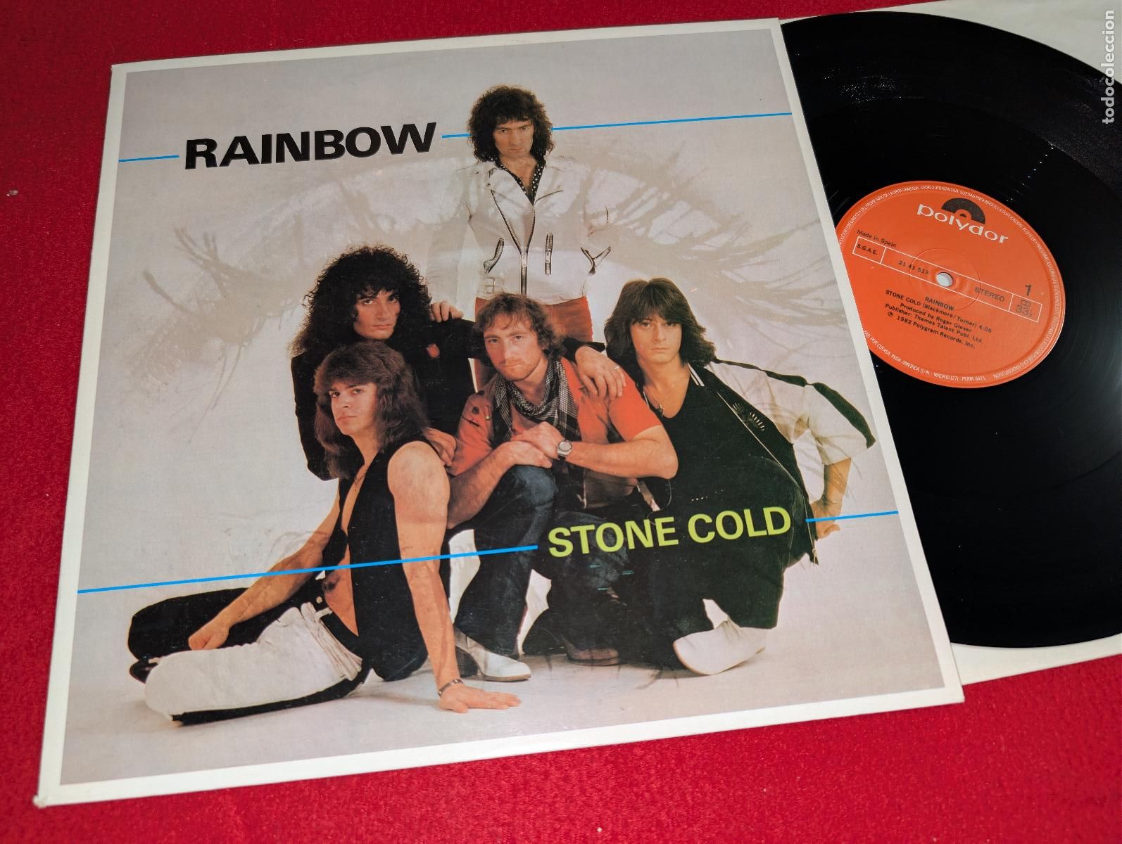 Discos de vinilo: RAINBOW Stone cold/Rock fever 12'' MX 1982 Polydor ESPA&Ntilde;A SPAIN