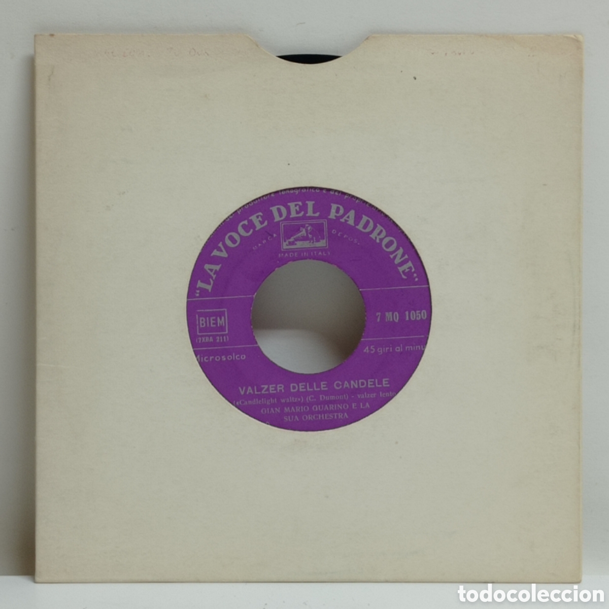 Discos de vinilo: GIAN MARIO GUARINO, VALZER DELLE CANDELE (DEL PADRONE, ITALY) -SINGLE-