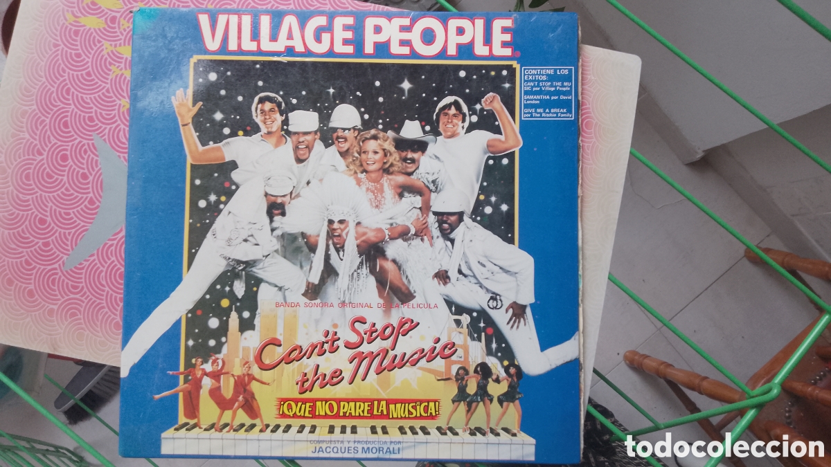 Discos de vinilo: VILLAGE PEOPLE . QUE NO PARE LA MUSICA . CANT STOP THE MUSIC . BSO OST