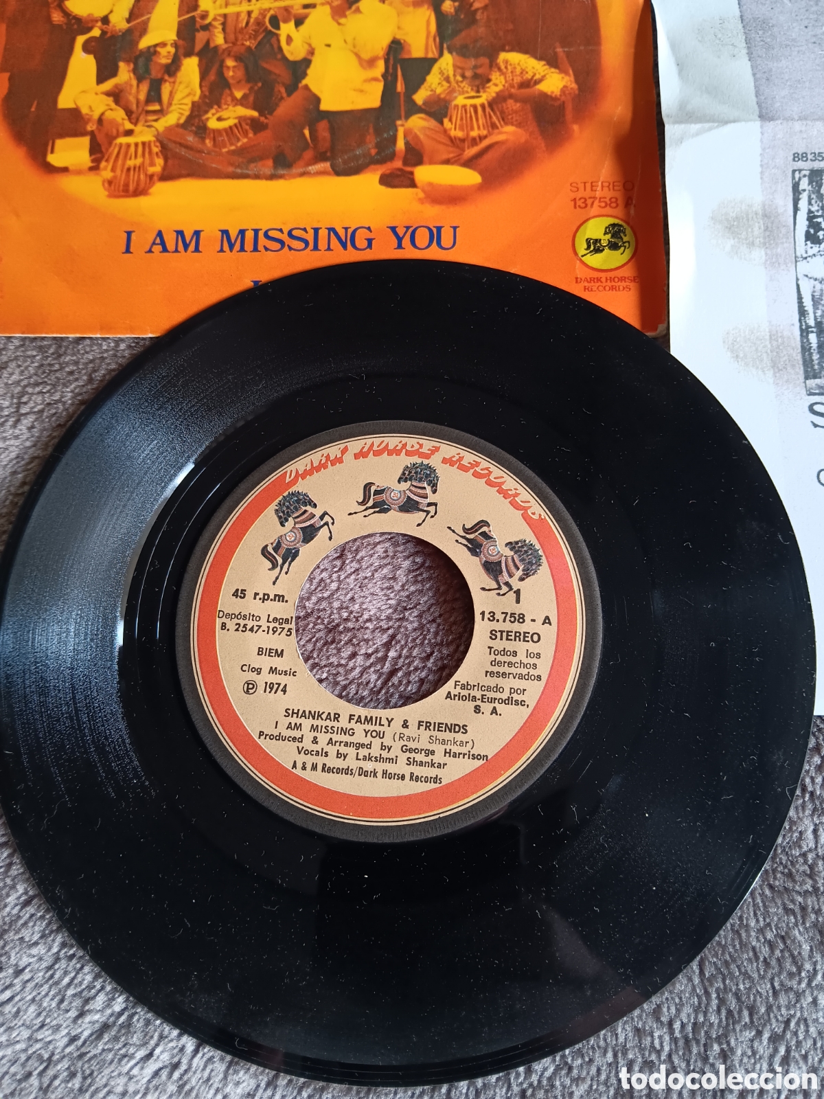 Discos de vinilo: BEATLES GEORGE HARRISON RAVI SHANKAR SINGLE ESPA&Ntilde;A - Foto 2