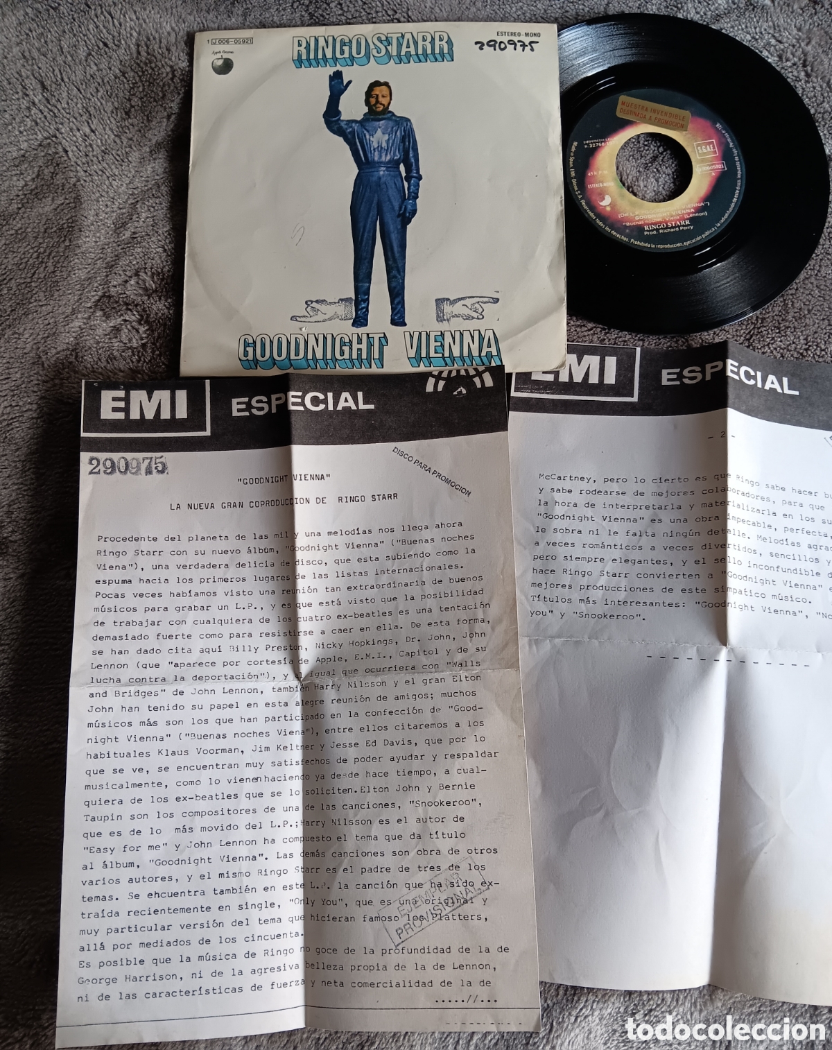 Discos de vinilo: BEATLES RINGO STARR SINGLE PROMO ESPA&Ntilde;A ORIGINAL - Foto 1