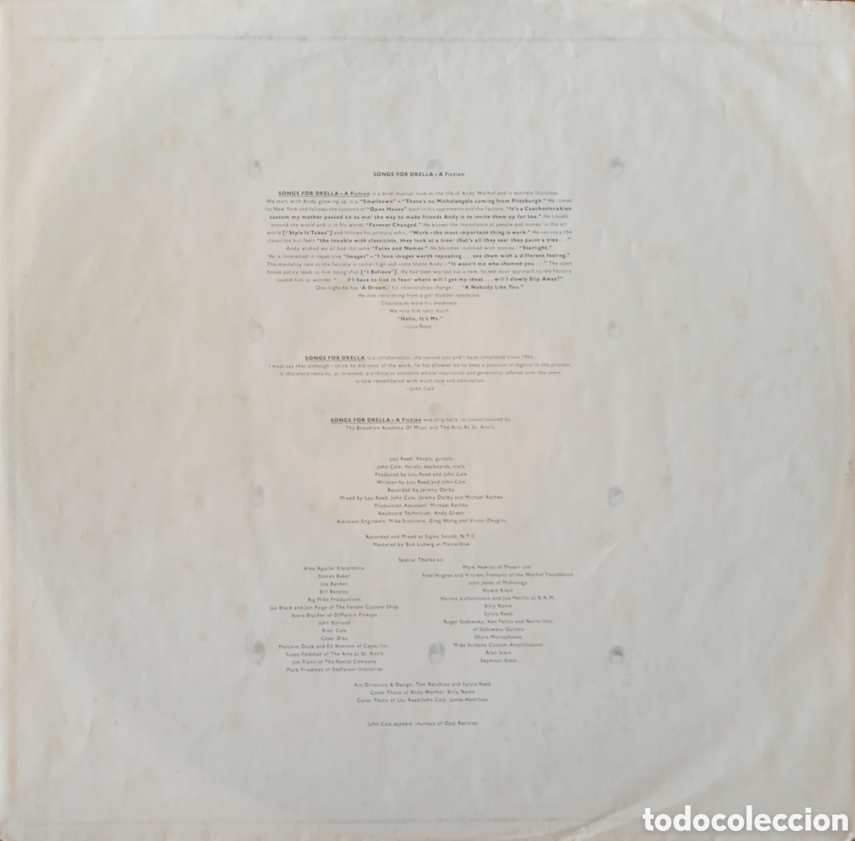 Discos de vinilo: Disco de vinilo Lou Reed & John Cale - Foto 4