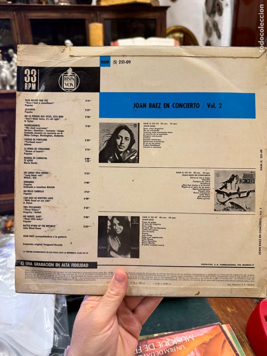 Discos de vinilo: LP JOAN BAEZ EN CONCIERTO - VOL. 2 - Foto 2