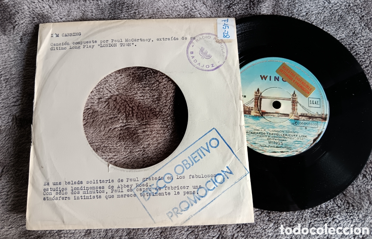 Discos de vinilo: BEATLES McCARTNEY WINGS PROMO SINGLE EMI ODEON ESPA&Ntilde;A LONDON TOWN