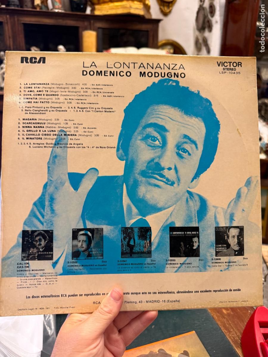 Discos de vinilo: LP LA LONTANANZA DOMENICO MODUGNO - Foto 2