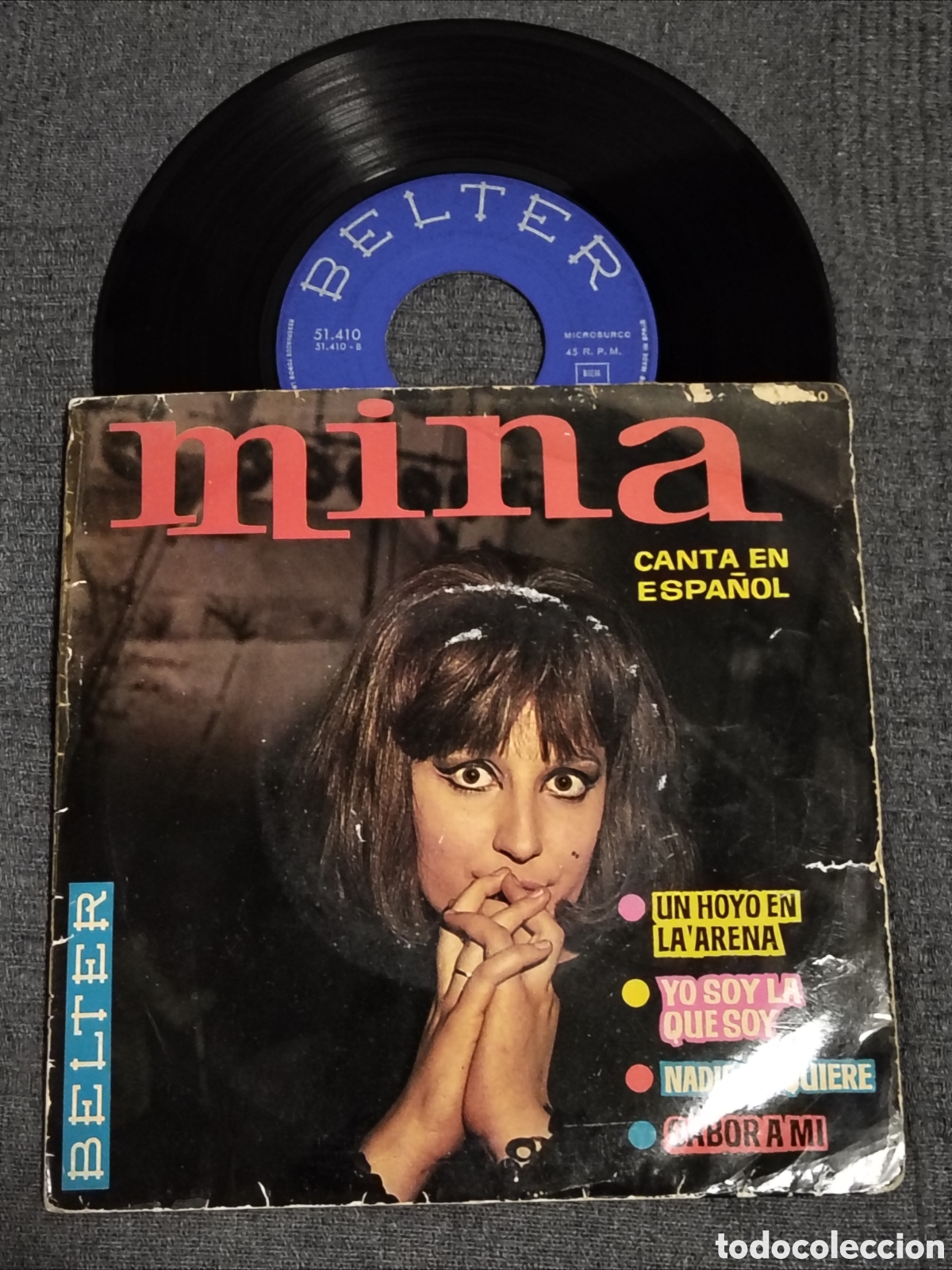Discos de vinilo: EP de Mina - Canta en Espa&ntilde;ol - Foto 1