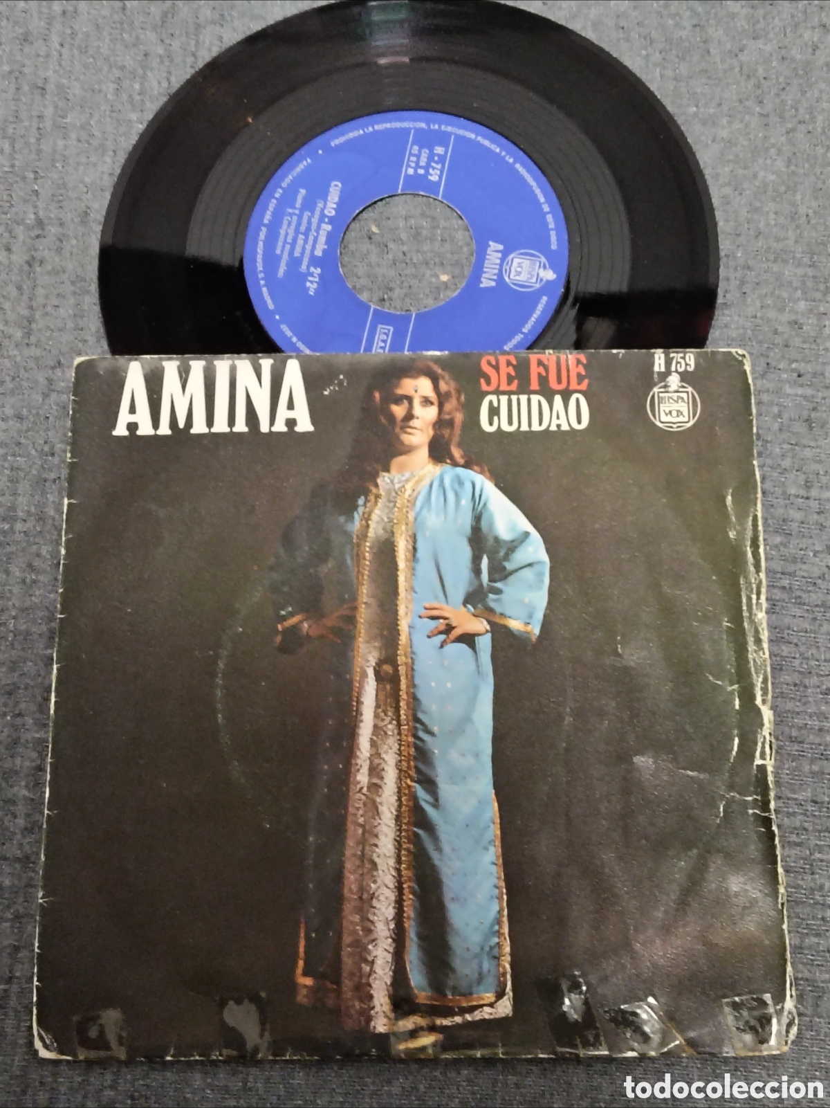 Discos de vinilo: 7&rdquo; &rdquo;Se Fue / Cuidao&rdquo; de la artista de flamenco-rumba Amina