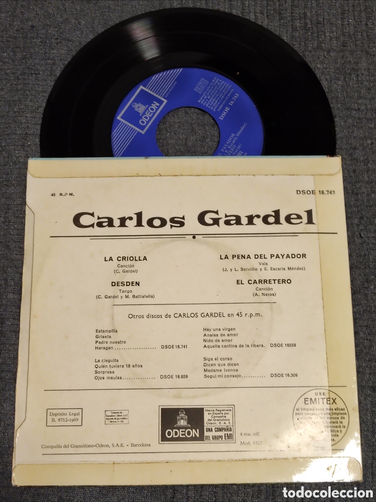 Discos de vinilo: EP de 7&rdquo; de Carlos Gardel titulado &rdquo;La Criolla - Foto 2