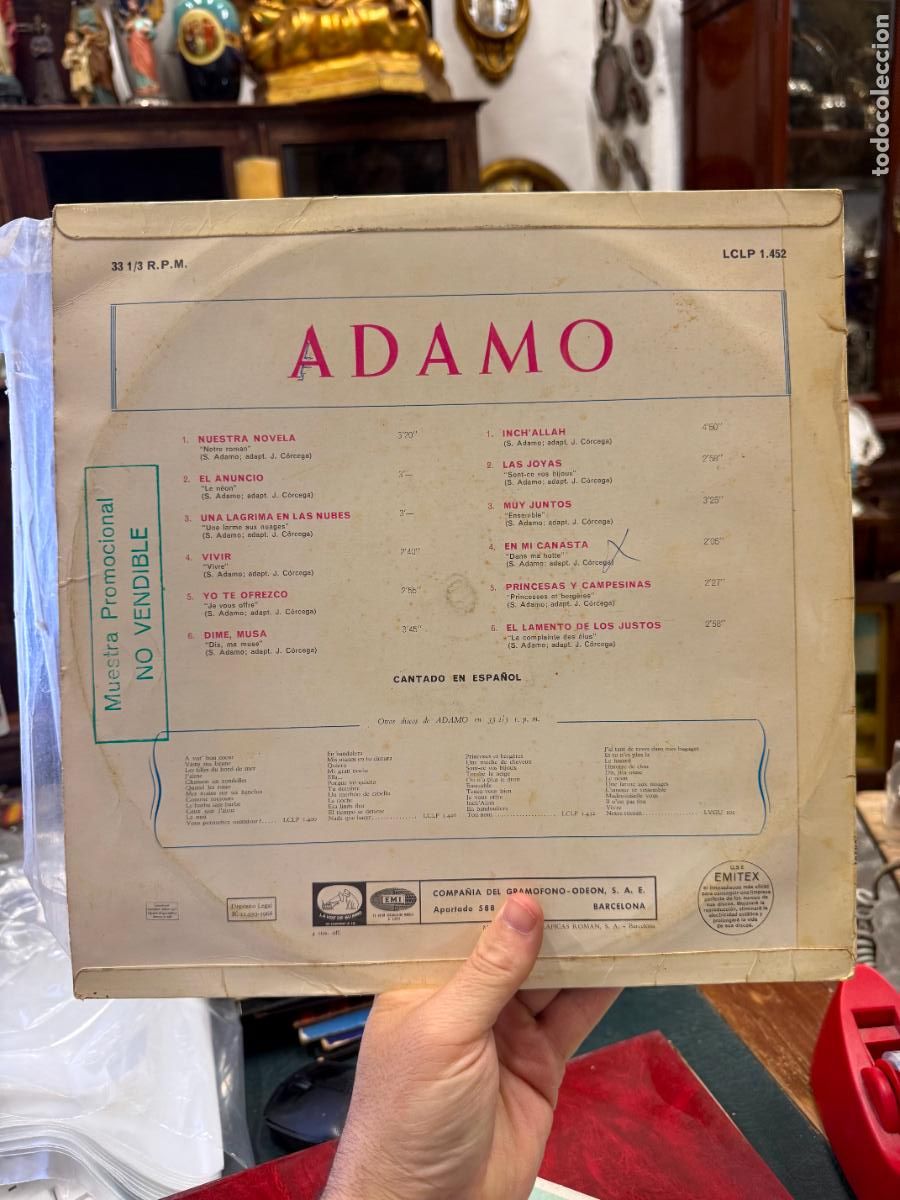 Discos de vinilo: LP ADAMTO - CANTA EN ESPA&Ntilde;OL - Foto 2