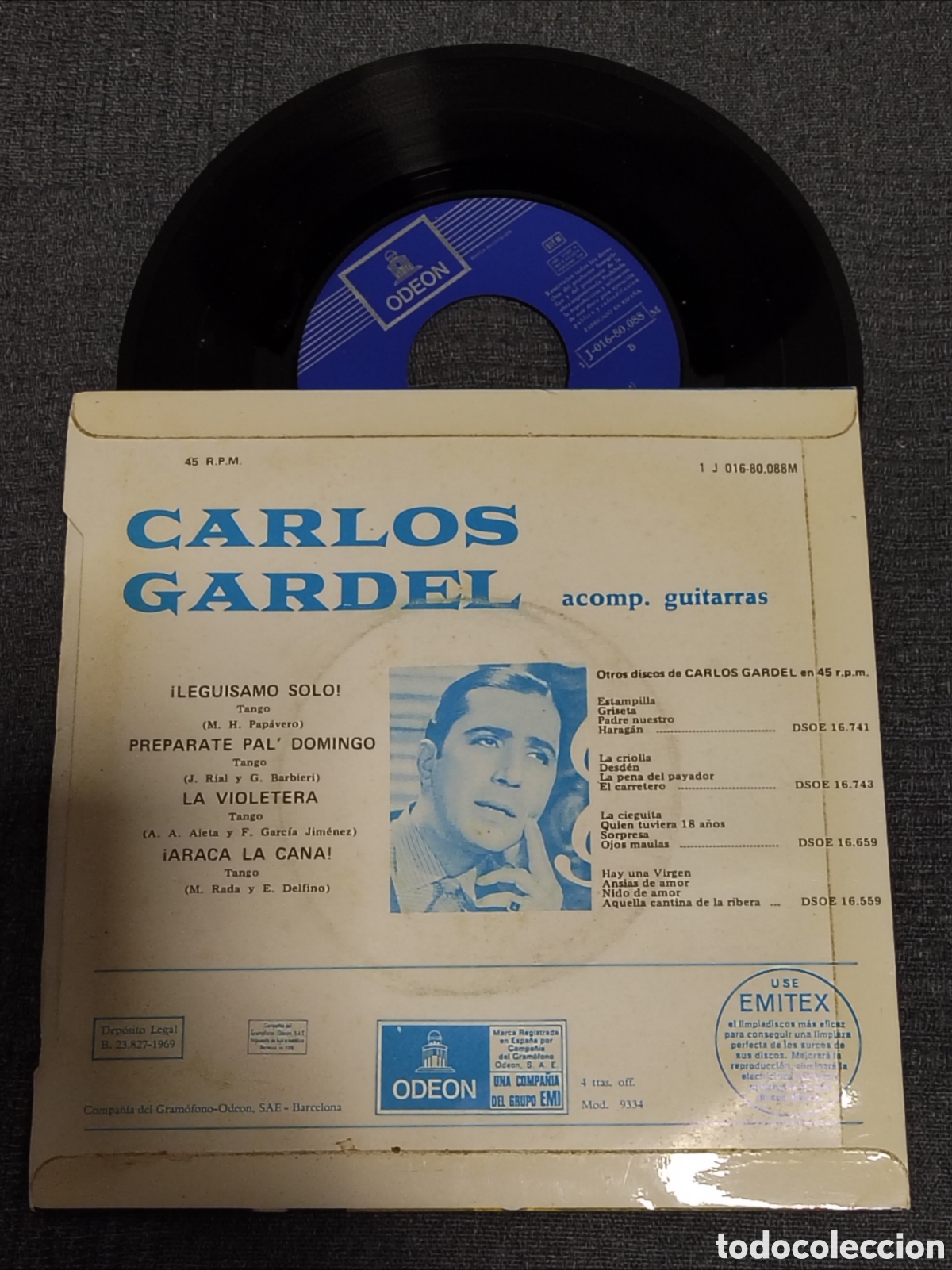 Discos de vinilo: EP de Carlos Gardel (&iexcl;Leguisamo - Foto 2