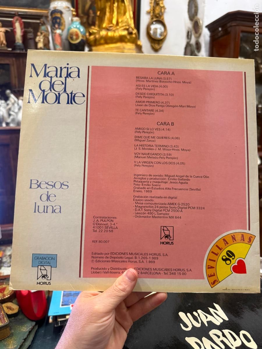 Discos de vinilo: LP MARIA DEL MONTE - BESOS DE LUNA - Foto 2