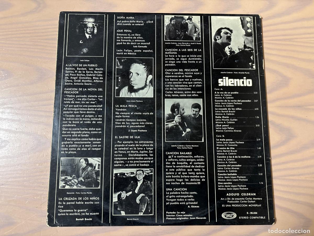 Discos de vinilo: V331 LP Adolfo Celdr&aacute;n - Silencio - Foto 2