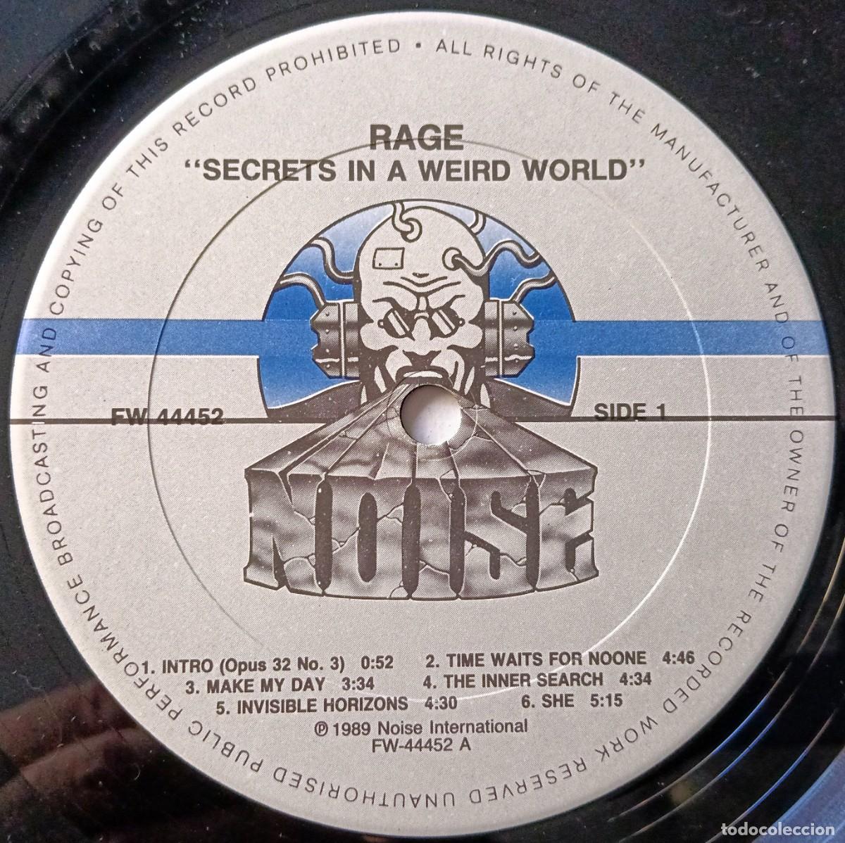 Discos de vinilo: LP RAGE - SECRETS IN A WEIRD WORLD - Foto 4