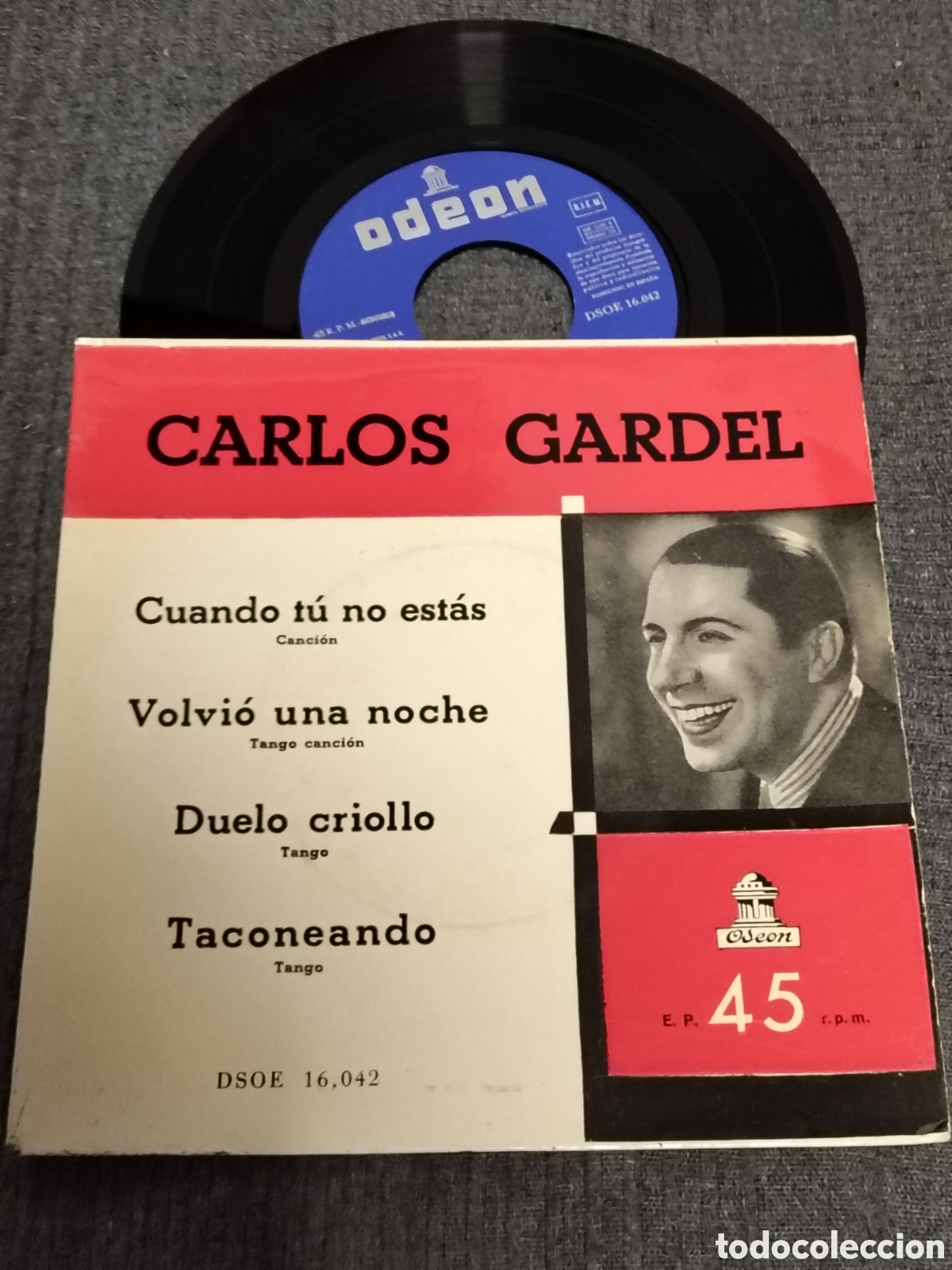 Discos de vinilo: vinilo EP de Carlos Gardel (Odeon, ref. DSOE 16.042),
