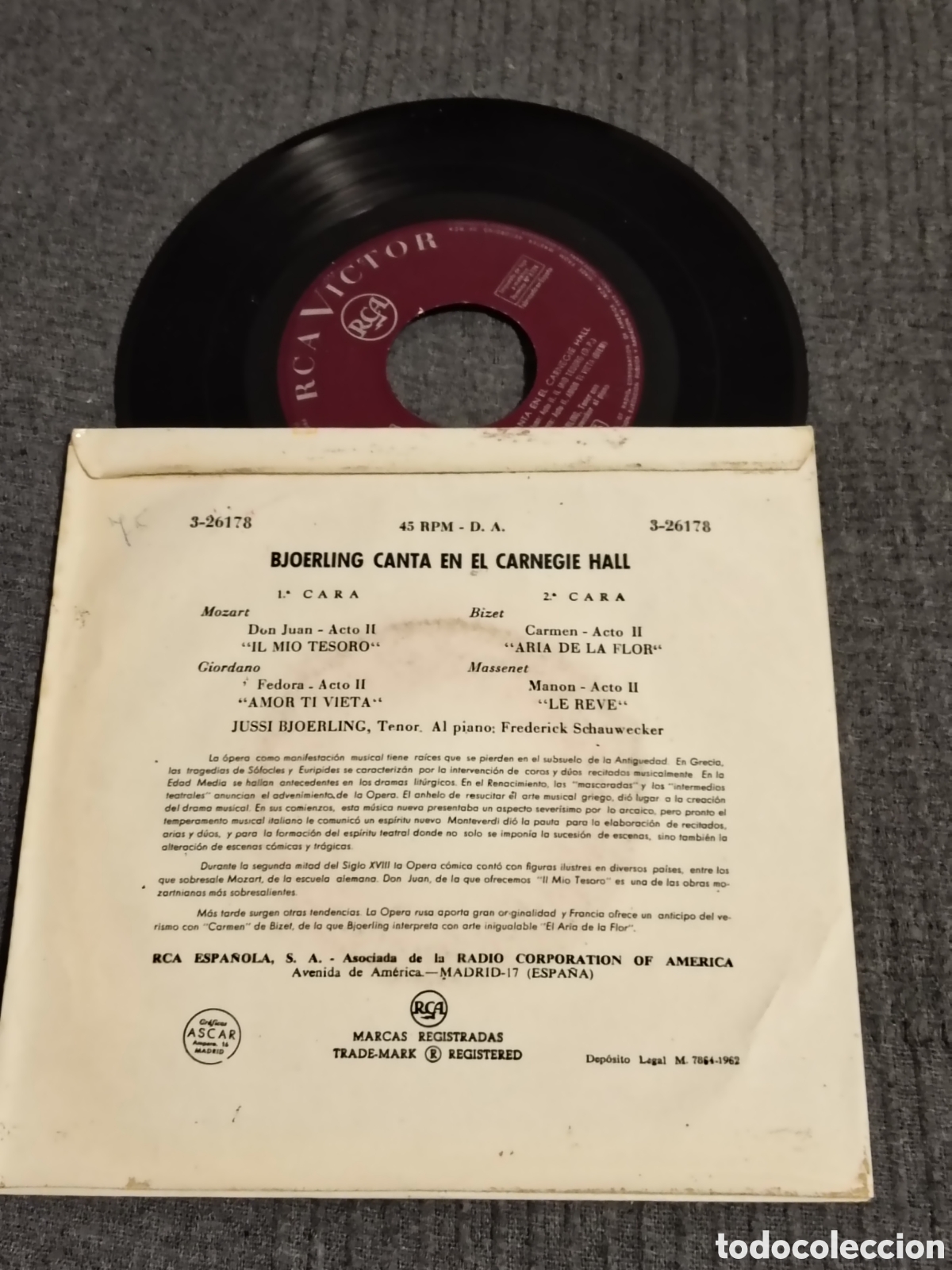Discos de vinilo: Bjoerling Canta En El Carnegie - Foto 2