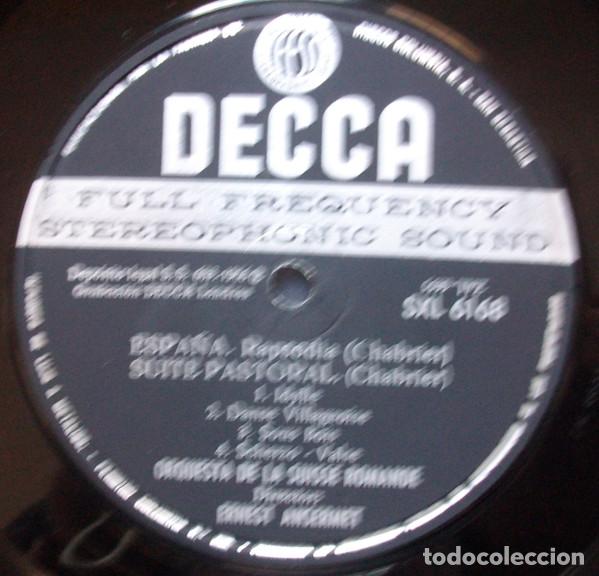 Discos de vinilo: ERNEST ANSERMET Y OTROS - ANSERMET DIRIGE CHABRIER - LP - Foto 3