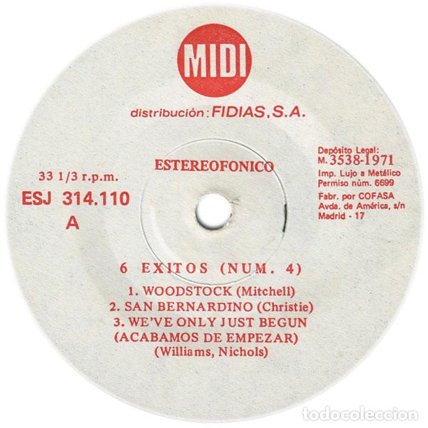 Discos de vinilo: UNKNOWN ARTIST - SEIS &Eacute;XITOS (NUM. 4) - SINGLE - Foto 3