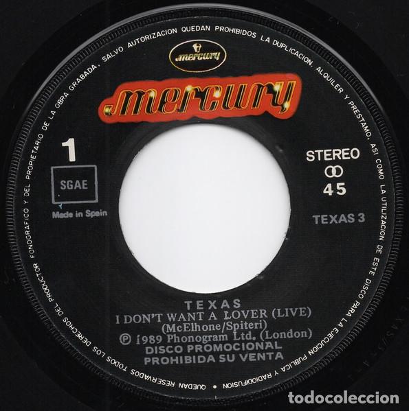 Discos de vinilo: TEXAS - I DONT WANT A LOVER (LIVE) - SINGLE - Foto 3